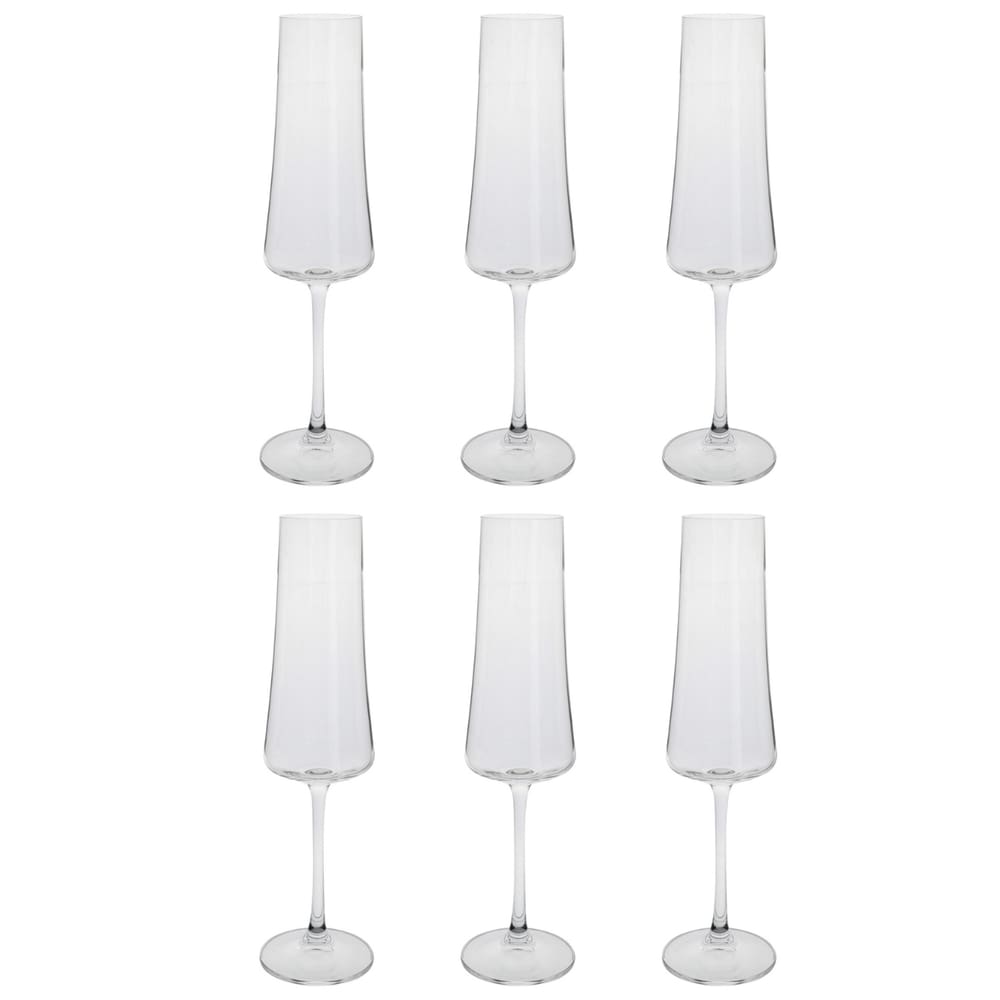 Jogo 6 Taças Para Champanhe Em Cristal 210ml Xtra Bohemia