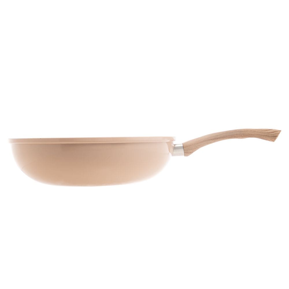 Frigideira Wok 28cm Indução Rev Cerâmico Granilite Bege Lyor