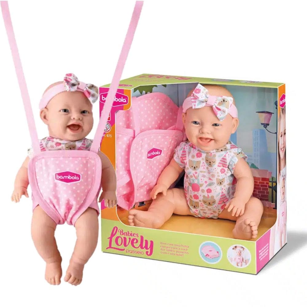 Boneca Bebê Lovely Passeio Bambola Com Canguru Para Crianças