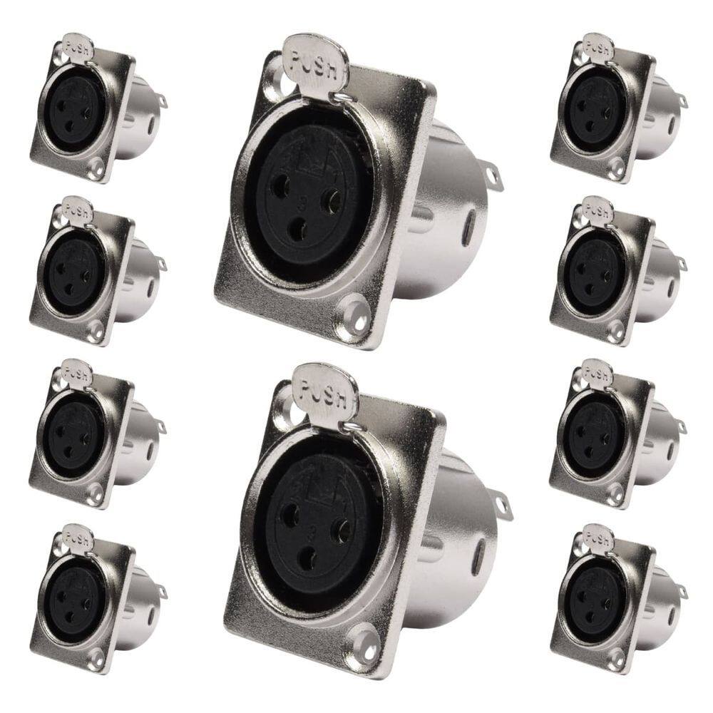 Conector Painel Xlr Fêmea 3 Polos Storm 10 Unidades