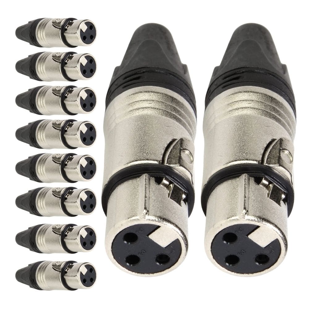 Conector Xlr Fema Linha 3 Polos Metal Storm 10 Unidades