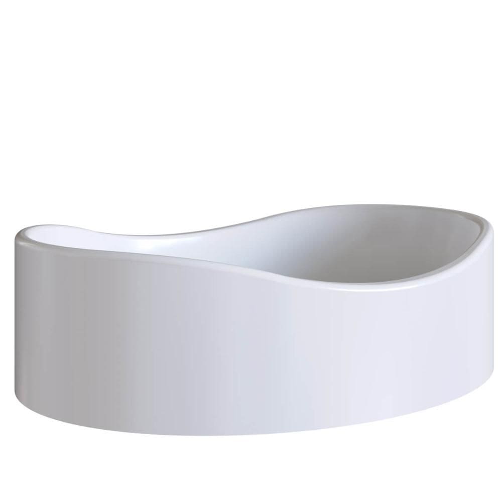 Cuba de Sobrepor Pia Apoio Oval Branca 41x32x14cm Banheiro Lavatório Berlim