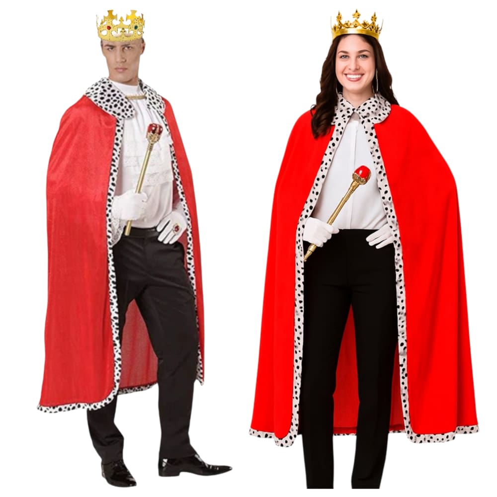 Fantasia de Casal Rei Rainha Adulto Cosplay Imperador Imperatriz Realeza Traje Manto Príncipe Princesa Debutante