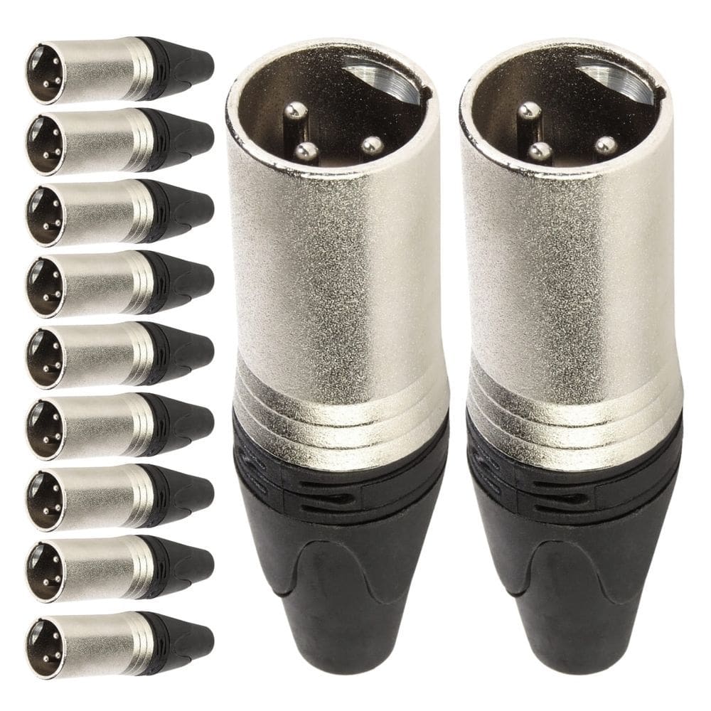 Conector Xlr Macho Linha 3 Polos Metal Storm 10 Unidades