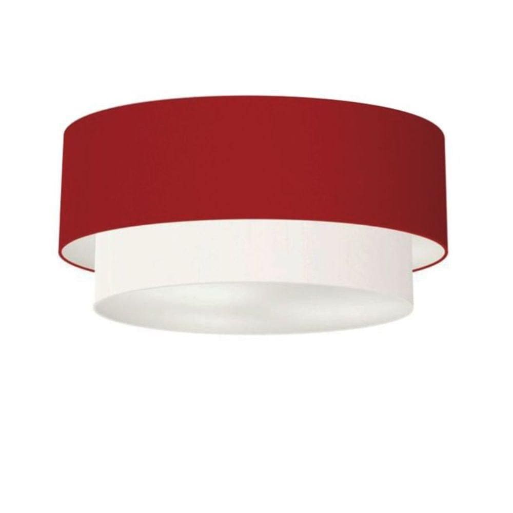 Plafon De Sobrepor Cilíndrico Sp-3063 Cúpula Cor Bordo Branco