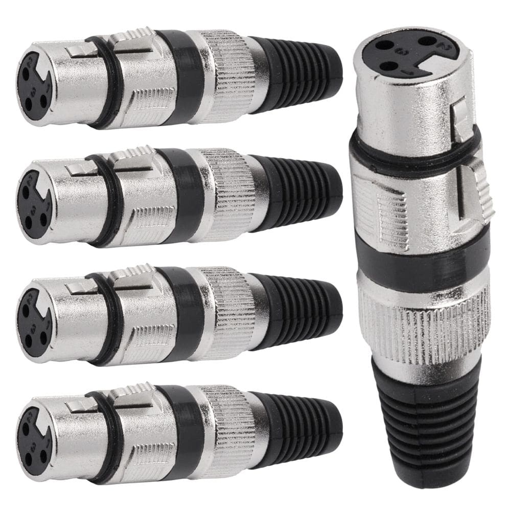 Conector Xlr Femea Linha Preto Corpo Metalico Storm 05 Unidades