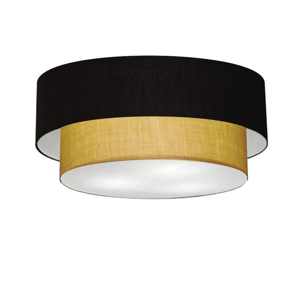 Plafon Para Banheiro Cilíndrico Sb-3024 Cúpula Cor Preto Palha