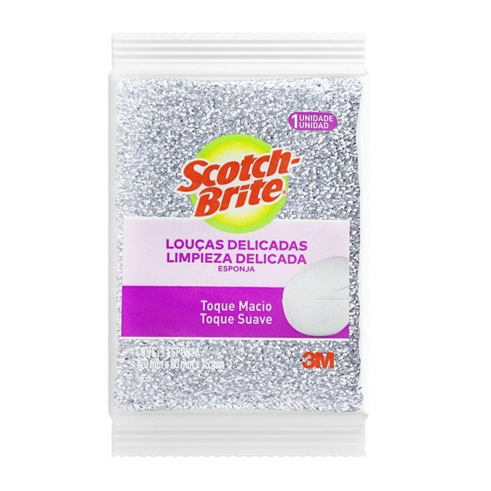 Esponja prateada limpeza delicadas Scotch-Brite 3M