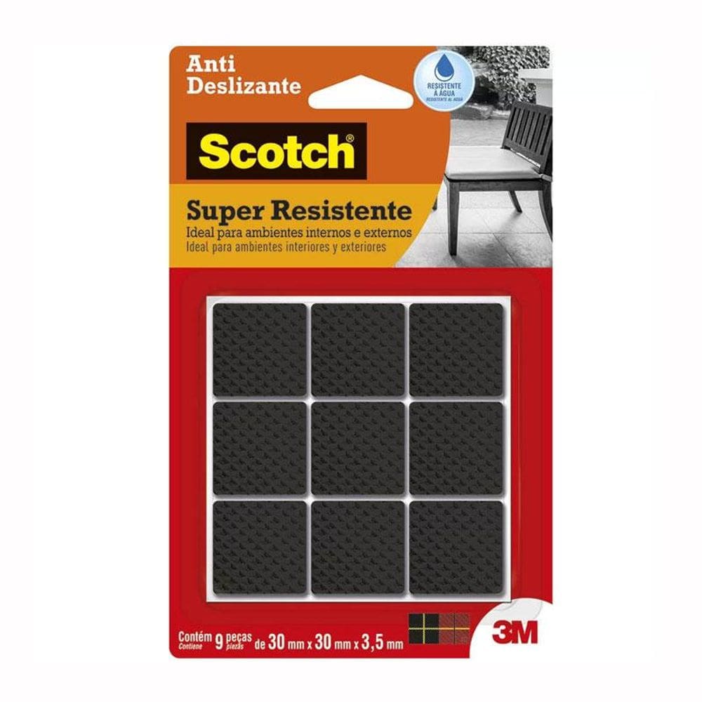 Protetor antideslizante EVA Scotch quadrado preto G 9 uni 3M
