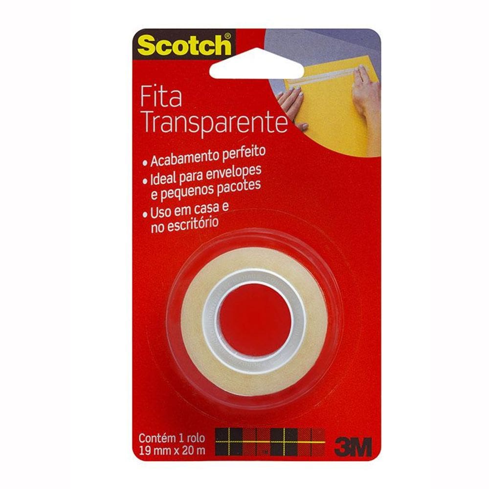 Fita Scotch transparente sem aparelho 19mmx20m 3M