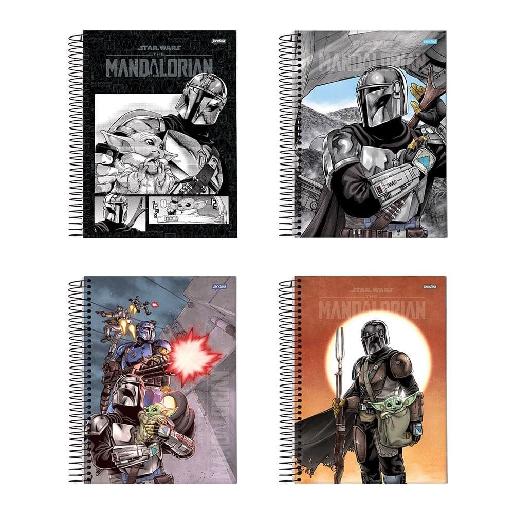 Caderno espiral CD univ 10x1 160 folhas Star Wars Jandaia