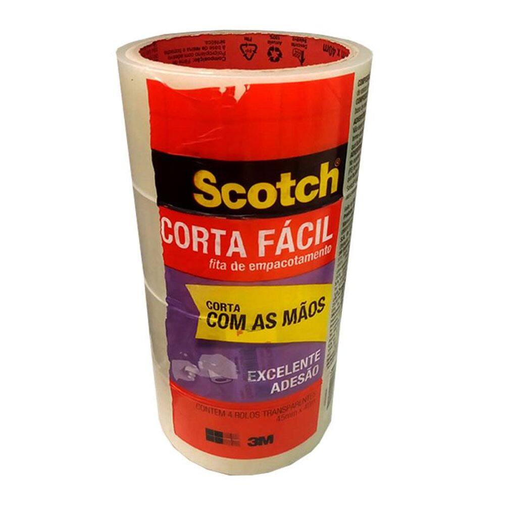 Fita de empacotamento Scotch Corta Fácil 4 unid 45mmx40m 3M