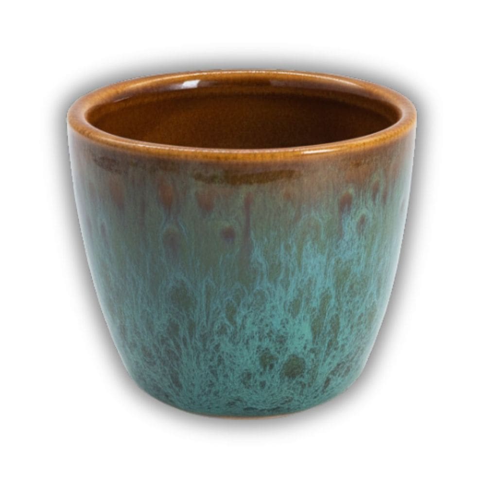 Vaso Cerâmica Kalanchoe (06) Verde Caramelo BURGUINA