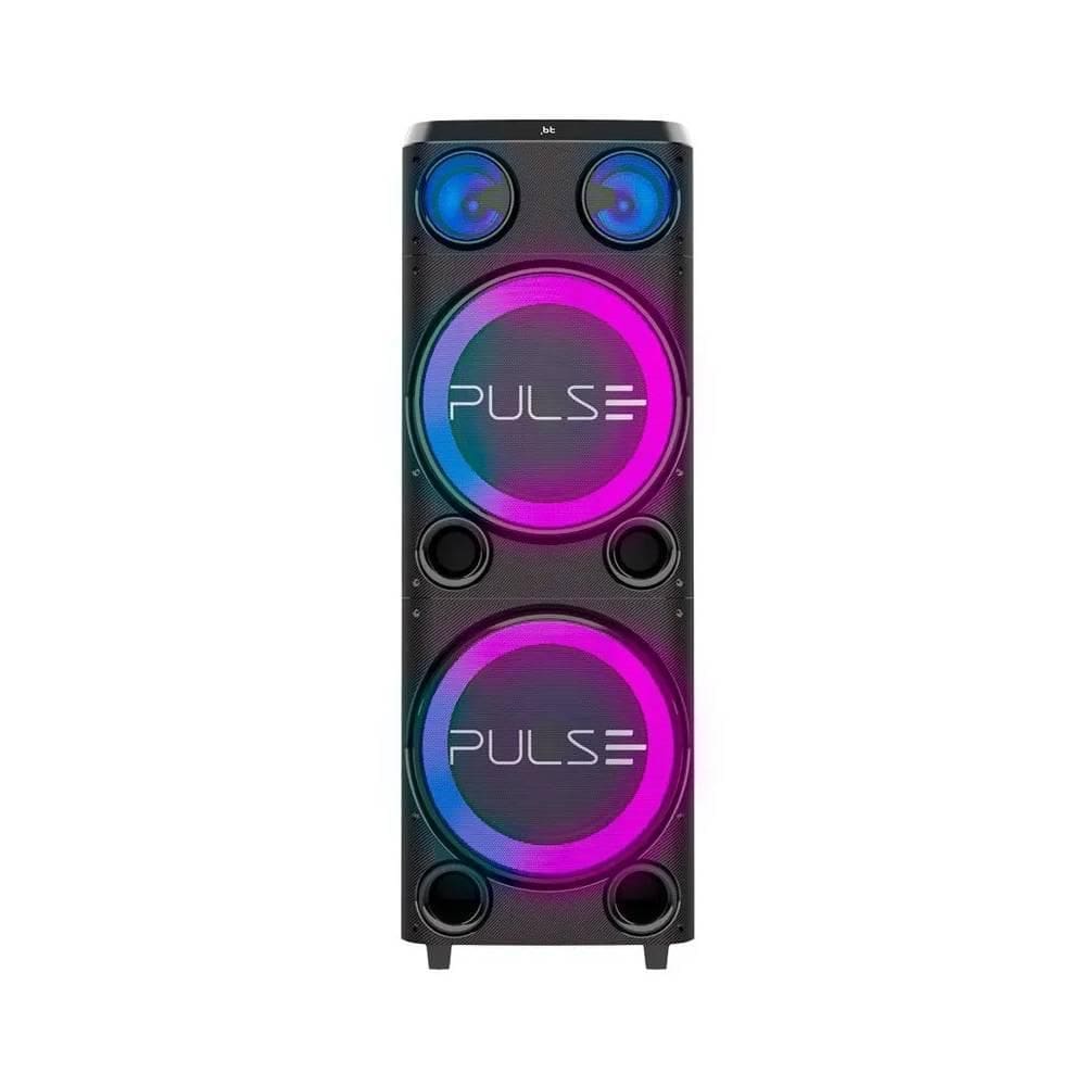 Caixa de Som Pulse Double SP508 com Bluetooth, USB e Iluminação LED 2300W