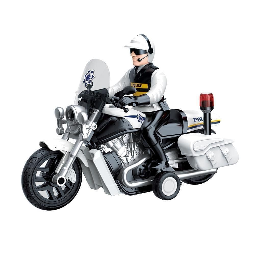 Motocicleta A Fricção Com Patrulheiro Luz E Som - Shiny Toys