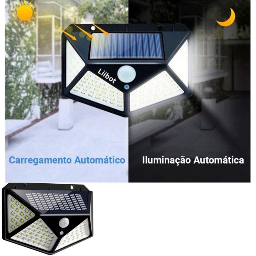 Luz De Parede Solar Com Painel Solar Com Botão Liga/Desliga