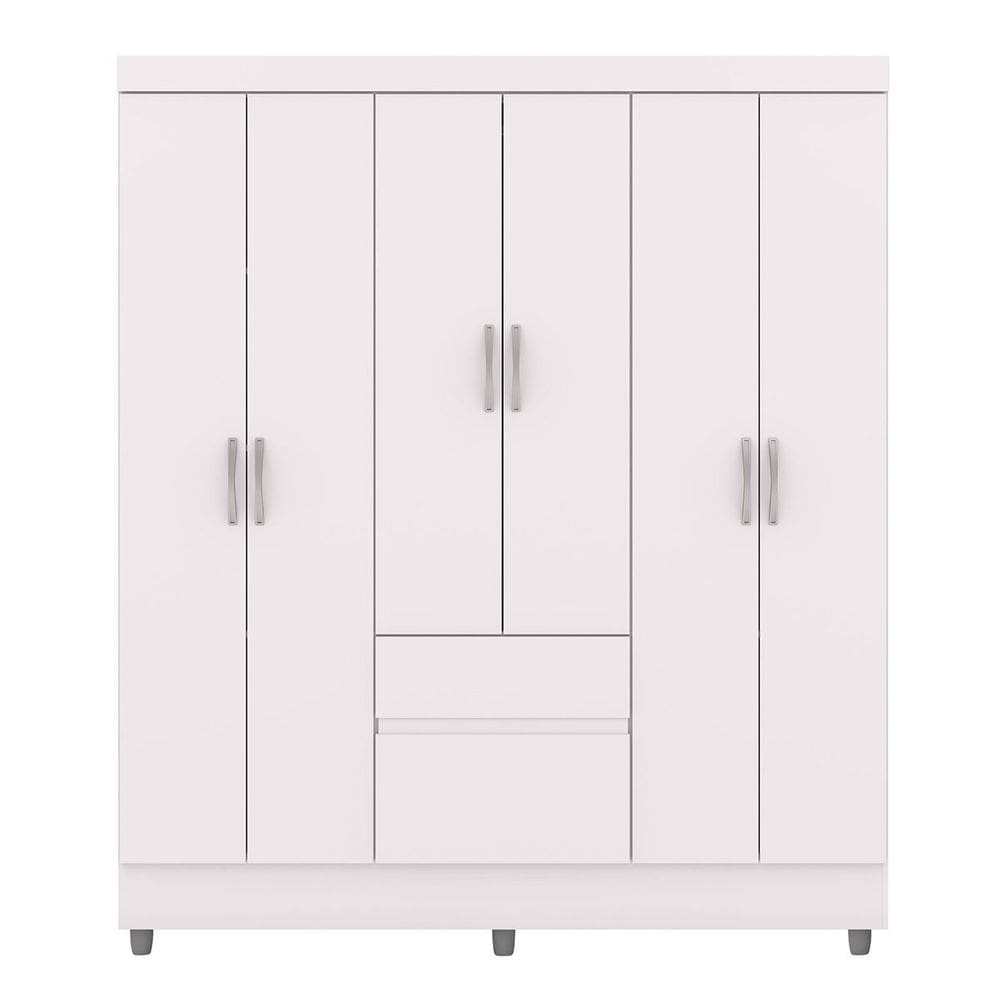 Guarda-Roupa Casal 6 Portas 2 Gavetas com Pés Ideval