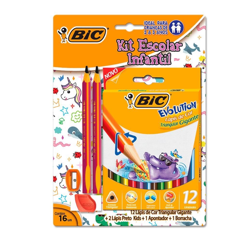 Kit escolar Infantil com 16 itens - Bic