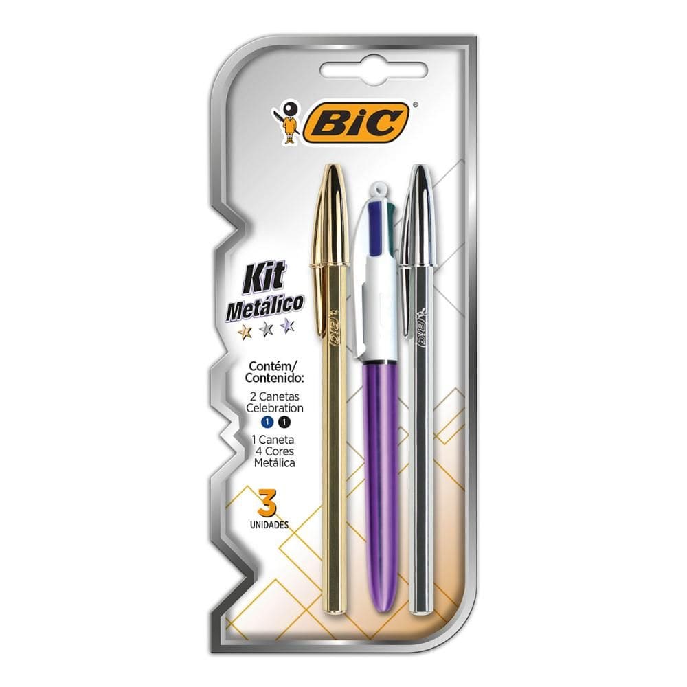 Kit escrita Premium Metálico com 3 itens - Bic
