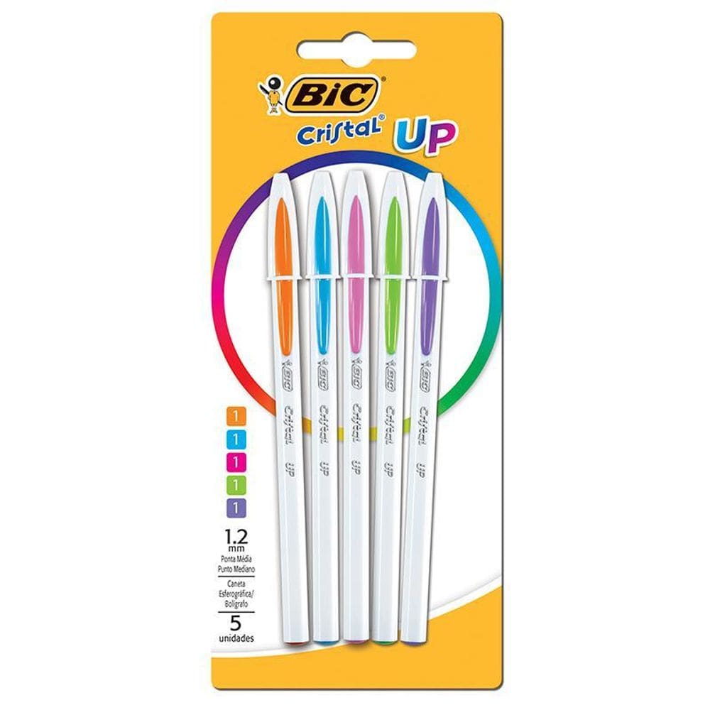Caneta esferográfica Cristal Up - com 5 unidades - Bic