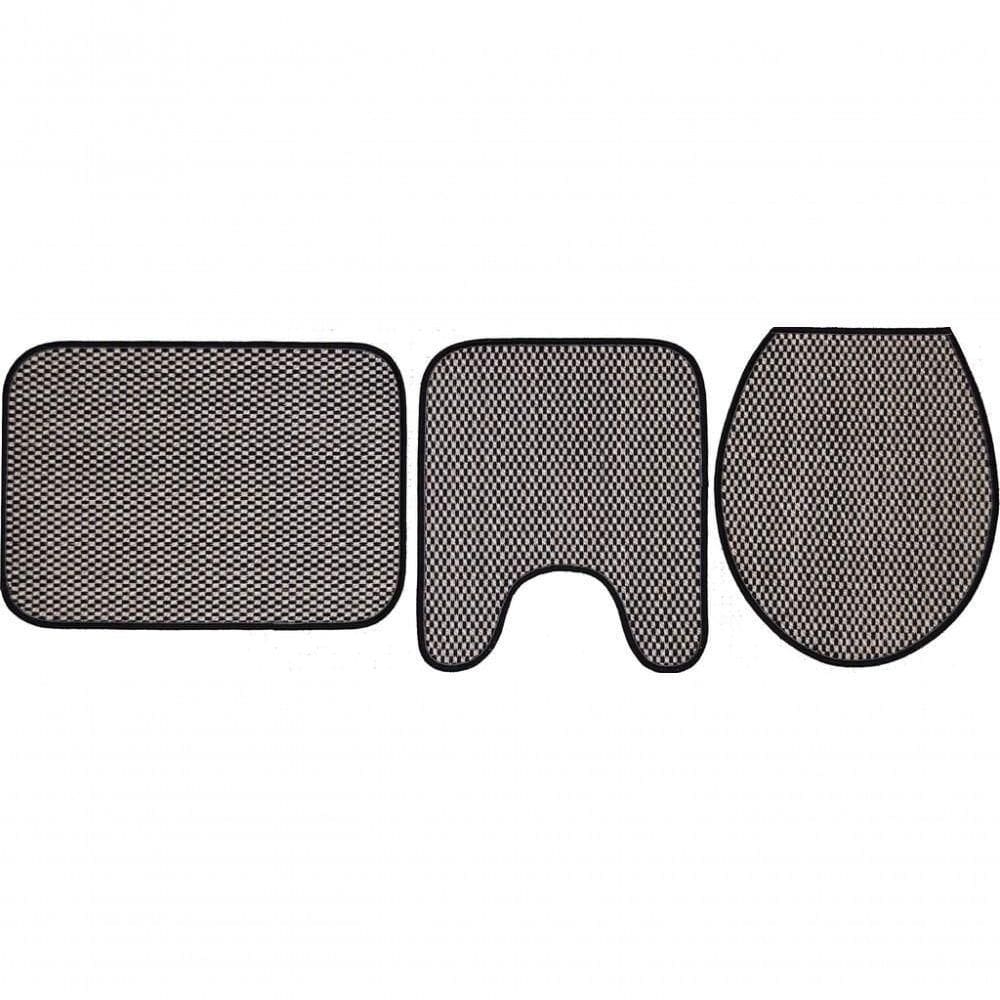 Jogo De Banheiro Artesanal Look Flor De Liz B Com 3 Pecas