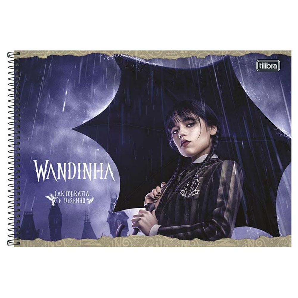 Caderno espiral capa dura cartografia 80 fls Wandinha T