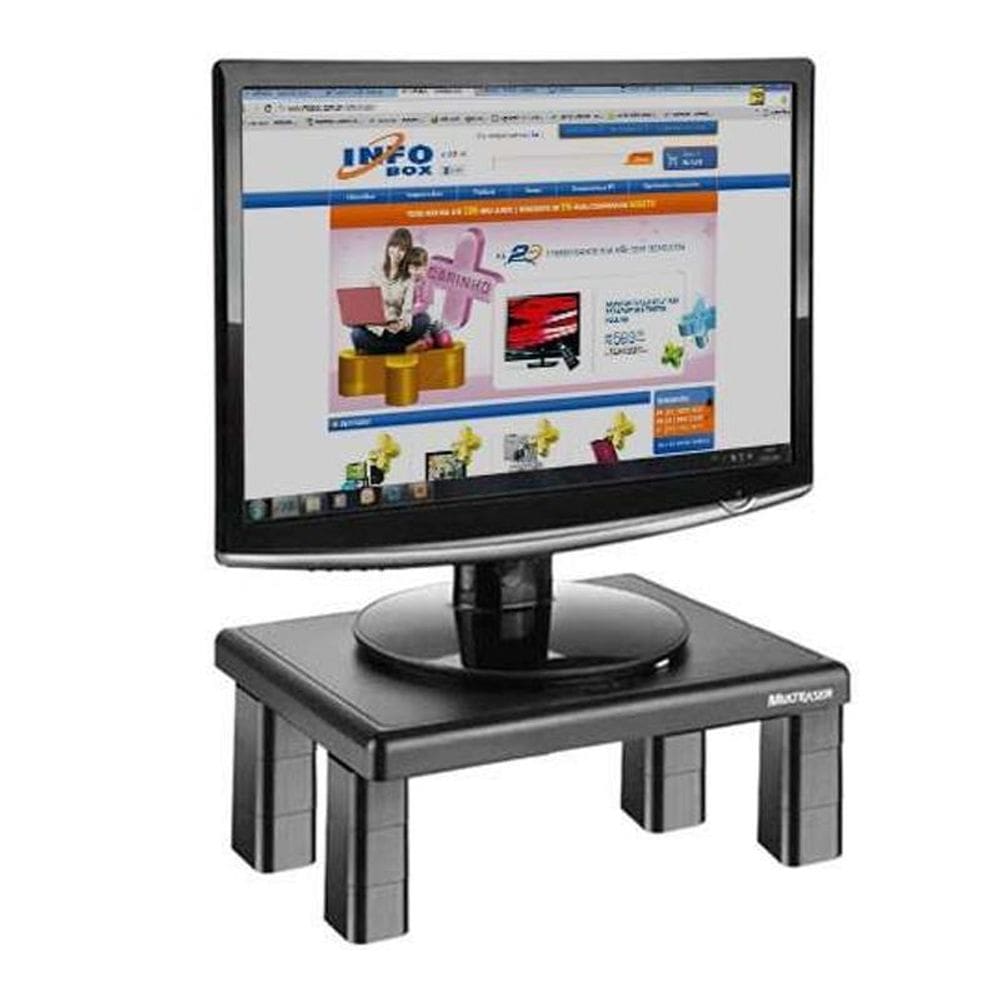 Suporte monitor quadrado preto 4 níveis ajuste AC125 Multi