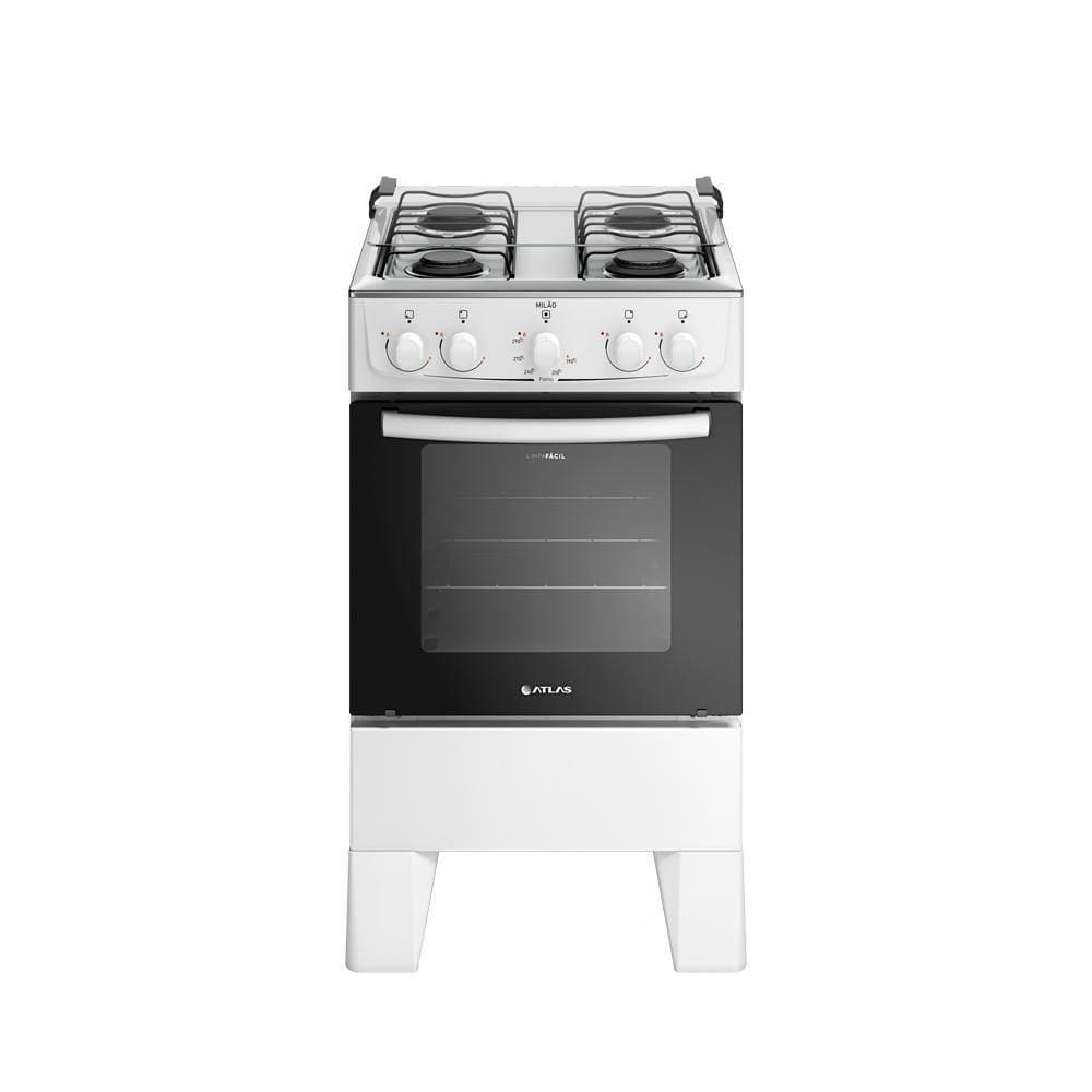 Fogão Atlas Milão 4 Bocas Com Mesa De Inox Branco Manual