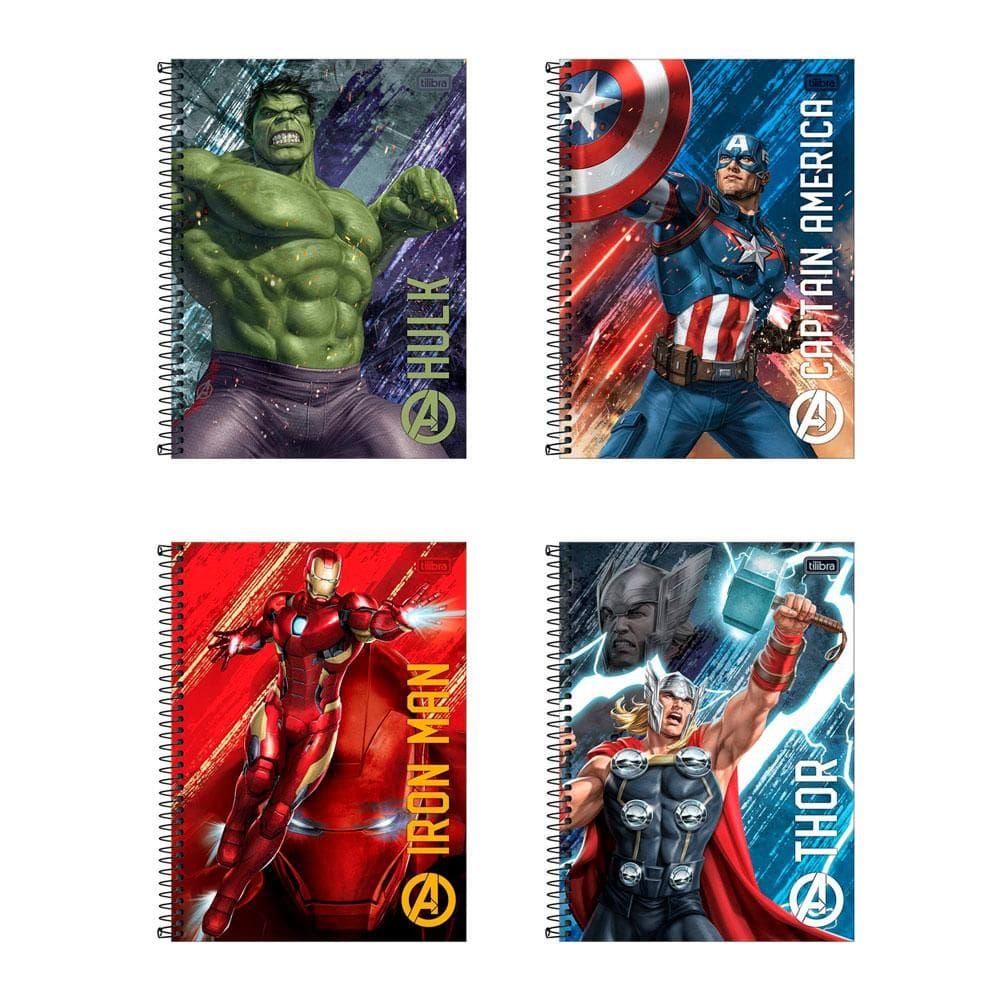 Caderno espiral capa dura universitário 1x1 80 fls Os Vin