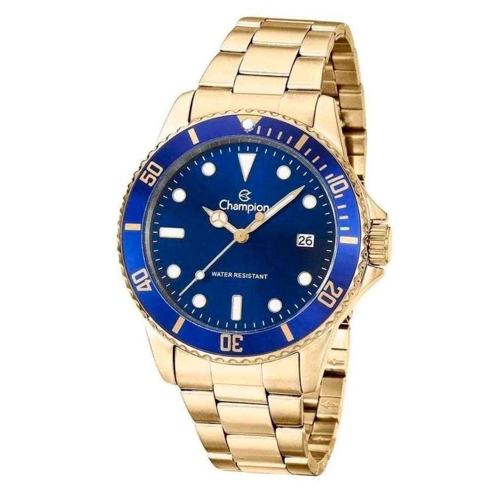 Relógio Champion Masculino Analógico Dourado Azul Ca31266k Relógio Champion Masculino Analógico Dourado Azul