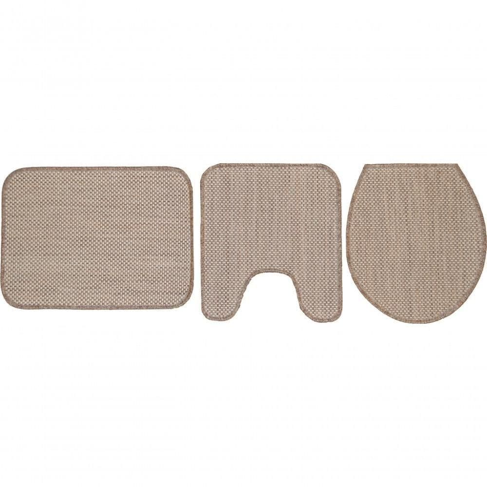 Jogo De Banheiro Artesanal Look Lirio Da Paz-a Com 3 Pecas