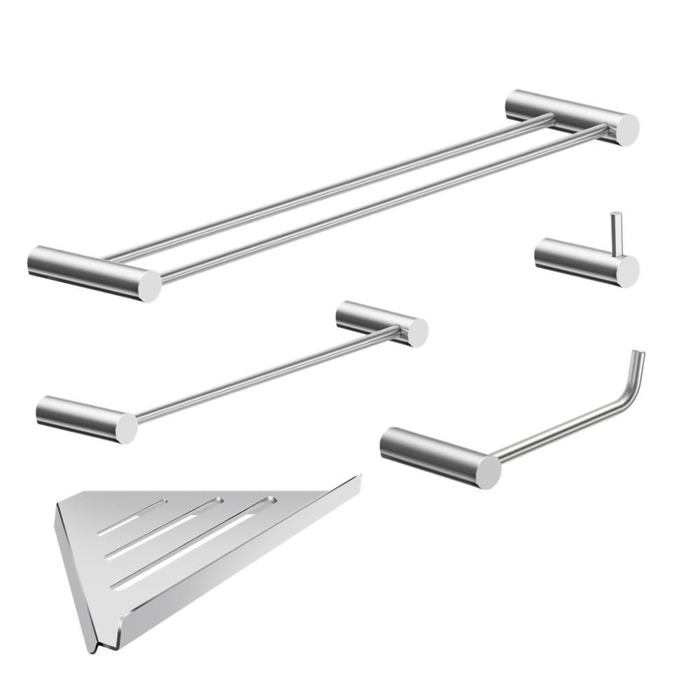 Kit Acessórios Para Banheiro Escovado 5 Peças Grego Metal 2160or