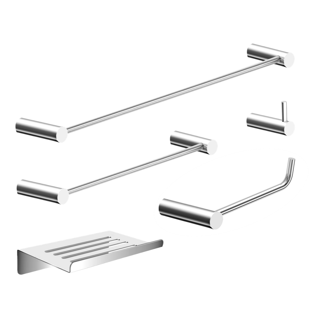 Kit Acessórios Para Banheiro Alto Brilho 5 Peças Grego Metal 2180or