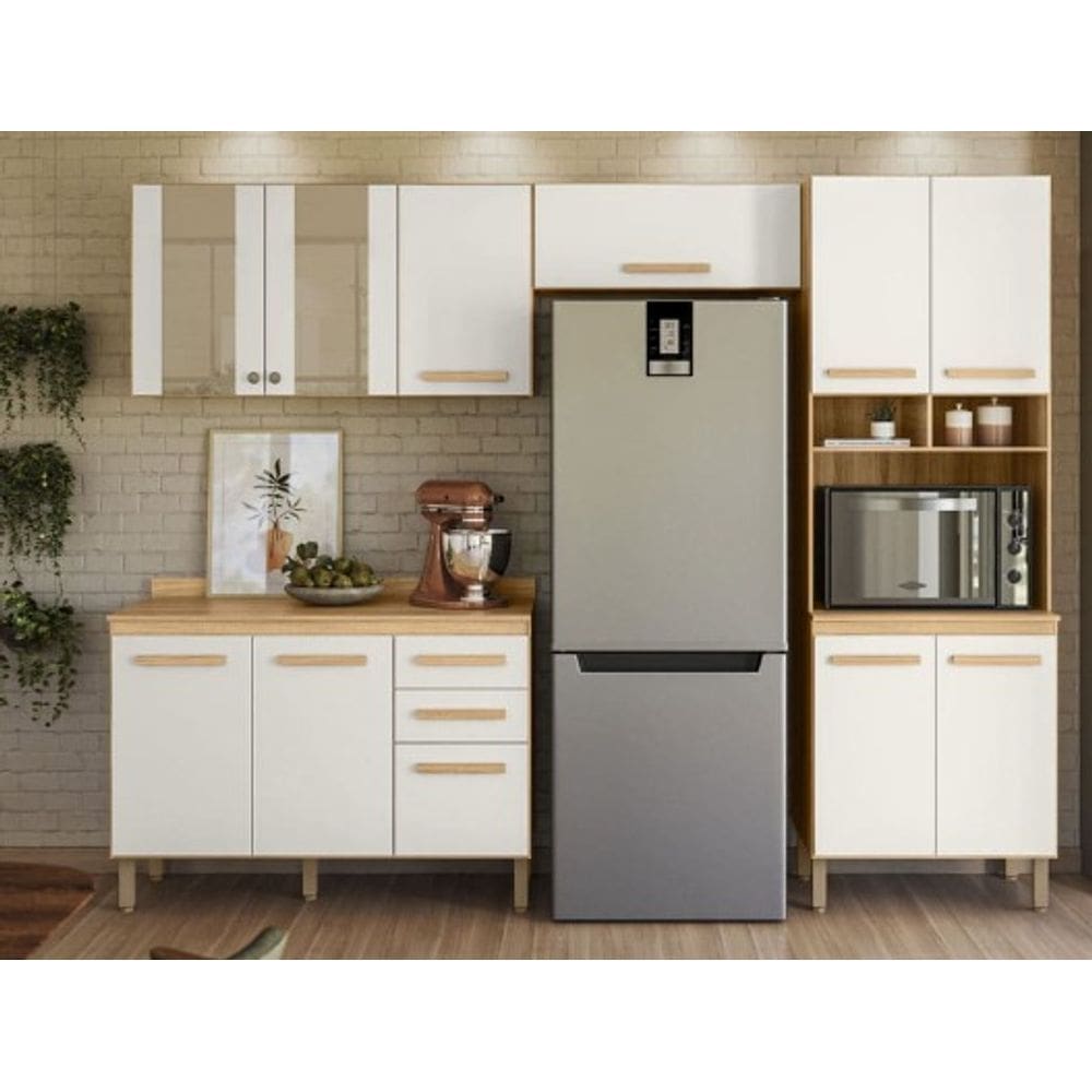 Cozinha Modulada Intenza NUBIA 4 Peças FREIJO/OFF WHITE