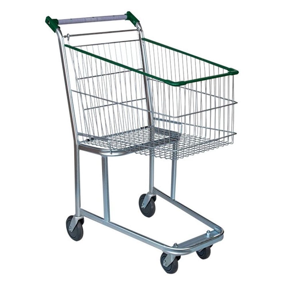 Carrinho de Supermercado Compras Tubular Zincado Cesto 90L
