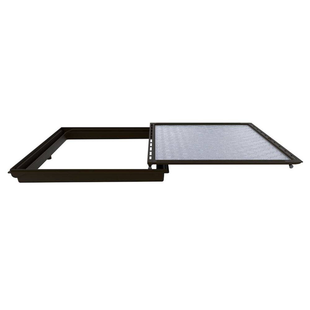 Tampa Casa Máquina Piscina e Rebaixo Gaveta Marrom 120x120cm