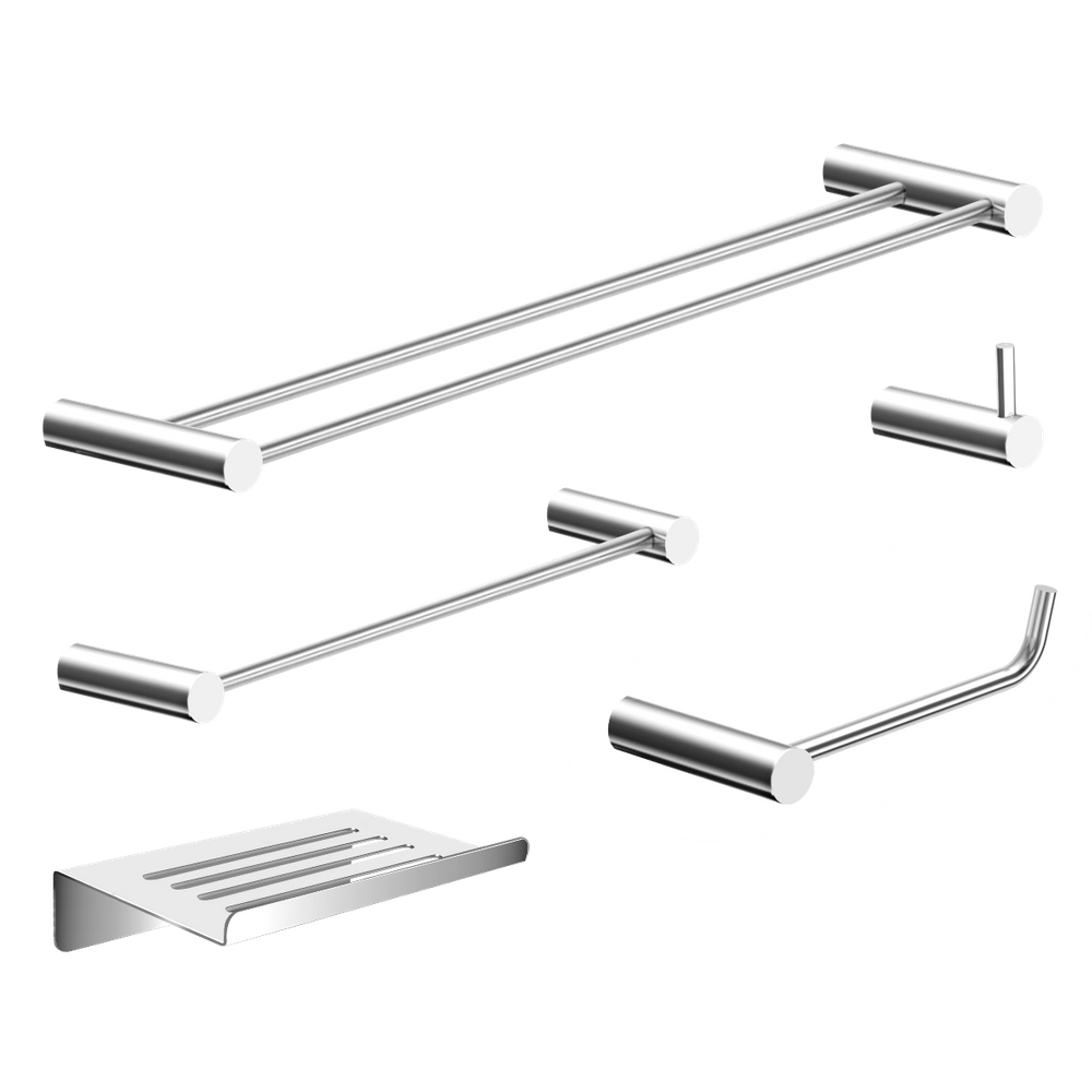 Kit Acessórios Para Banheiro Alto Brilho 5 Peças Grego Metal 2190or