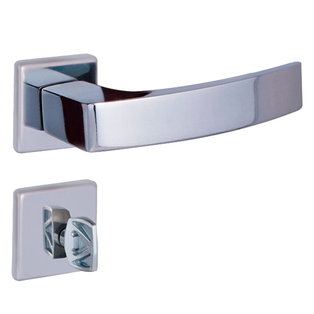 Fechadura Quadratta Curva Cromado para Banheiro - 74272 - ALIANÇA