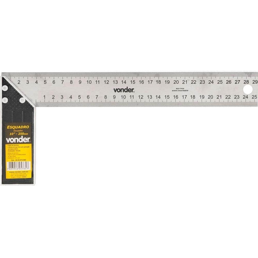 Esquadro Com Cabo de Alumínio Plus 10”” - 35.50.010.000 - VONDER