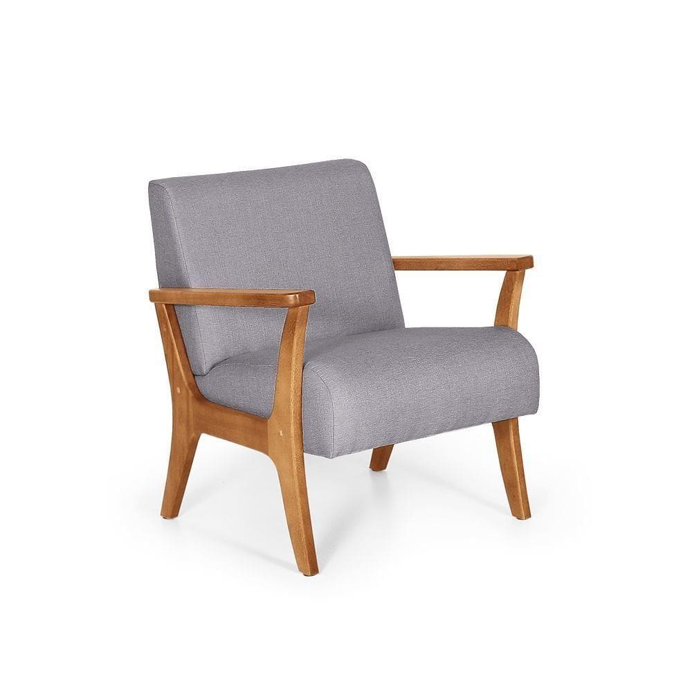 Conjunto 2 Poltronas Estofadas para Sala em Madeira Maciça Cléo - Straub Web