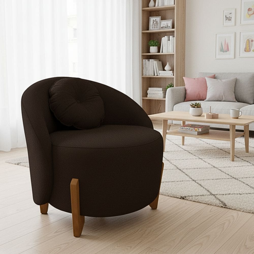 Poltrona Orgânica Curva Amsterdã Boucle Marrom - Montanari`s Decor