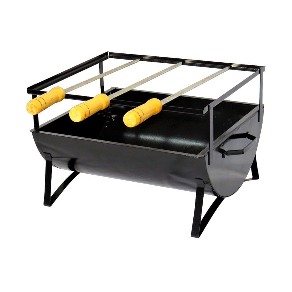 Churrasqueira Praia Campo Aço Carbono 3 Espeto AB 36x30x24cm