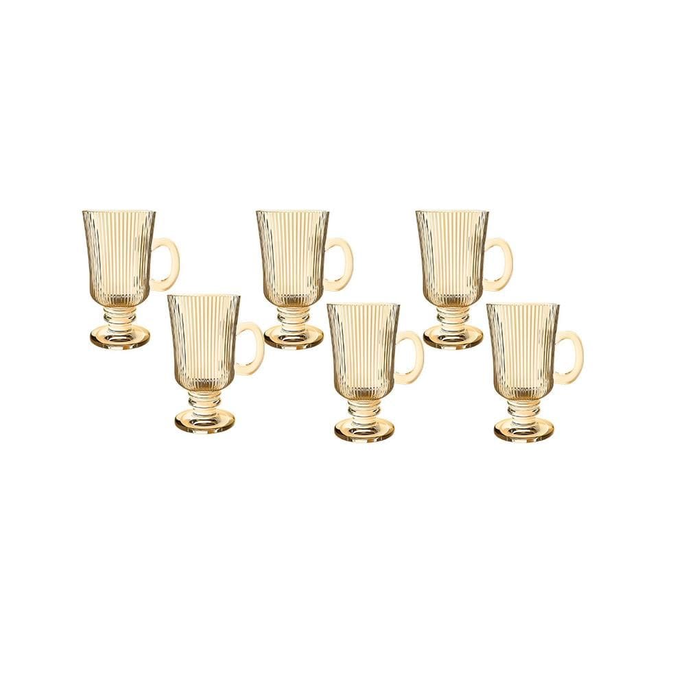 Jogo 6 Xícaras  220m Irish Coffee Âmbar Graffiato Hauskraft