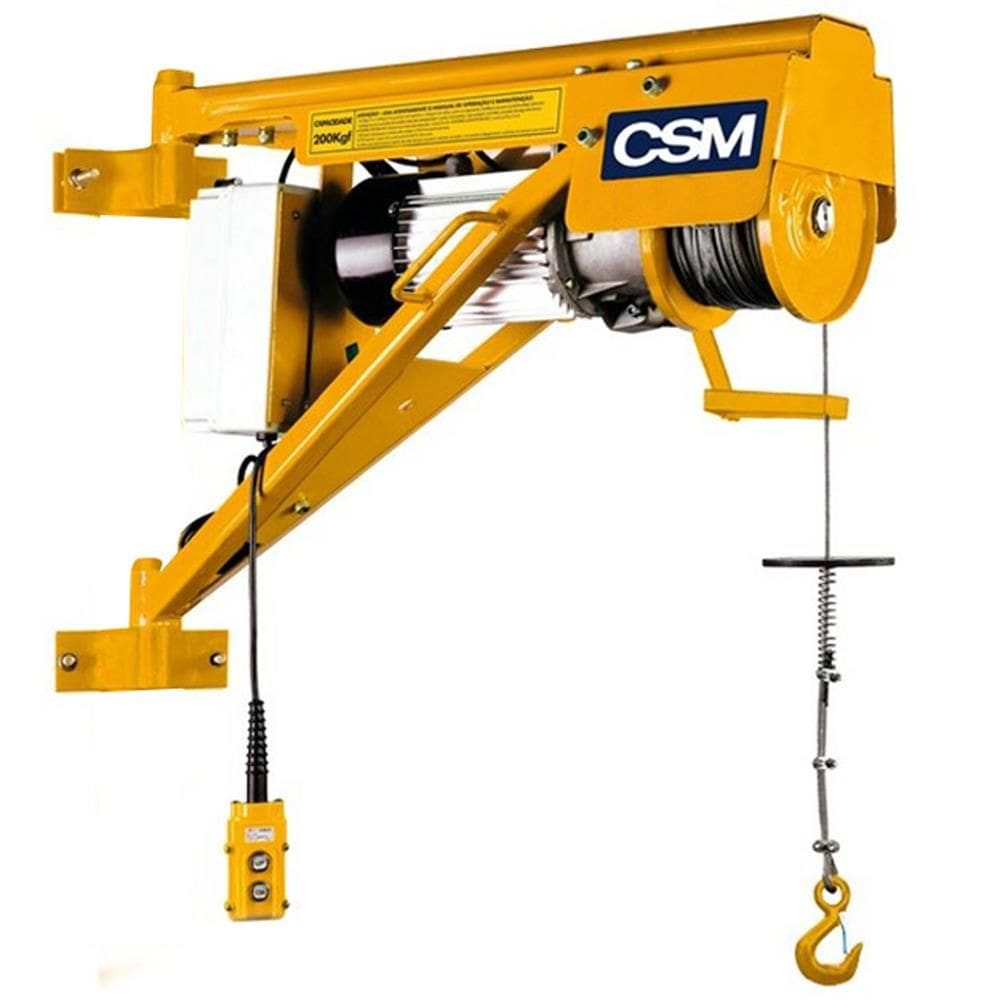 Guincho de Coluna 200 Kilos Motor Monofásico 220 Volts sem Caçamba - 40121047 - CSM
