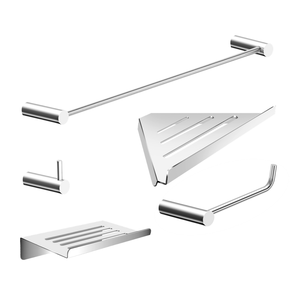 Kit Acessórios Para Banheiro Alto Brilho 5 Peças Grego Metal 2102or