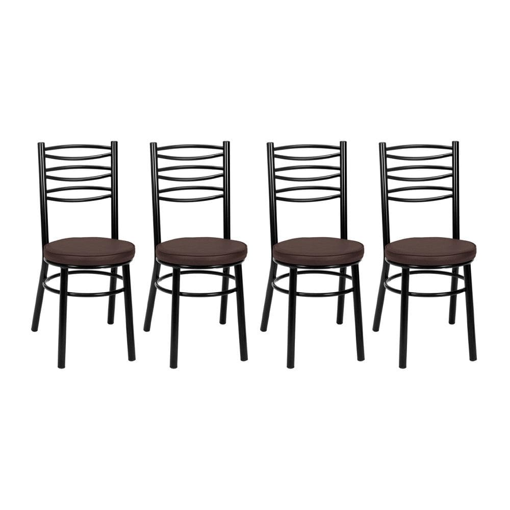 Kit 4 Cadeiras CP34 Pintadas Pretas Debrum Treparoni