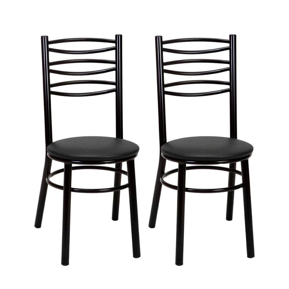 Kit 2 Cadeiras CP33 Pintadas Pretas Treparoni