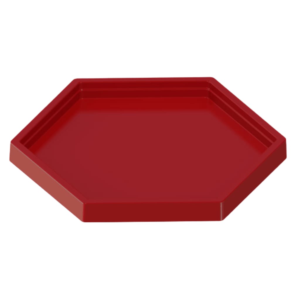 Bandeja Decorativa Sextavada Vermelha 22x22cm Tasil