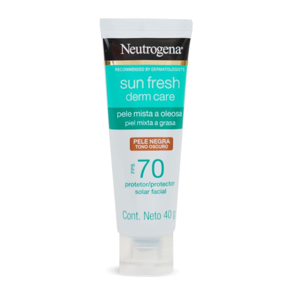 Protetor Solar Facial Neutrogena Sun Fresh Derm Care FPS 70 Pele Negra 40g