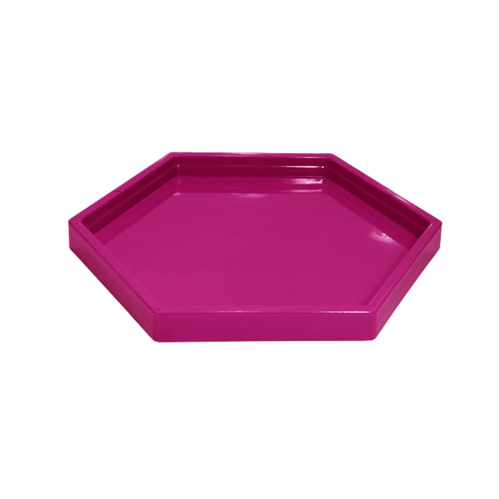 Bandeja Decorativa Sextavada Magenta 17x17cm Tasil